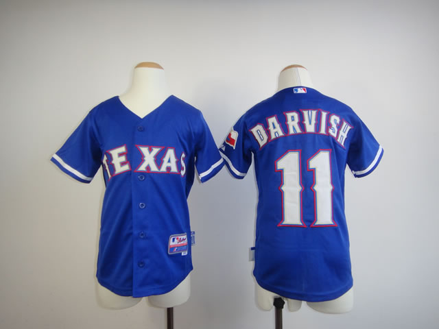 Youth Texas Rangers #11 Darvish Blue MLB Jerseys